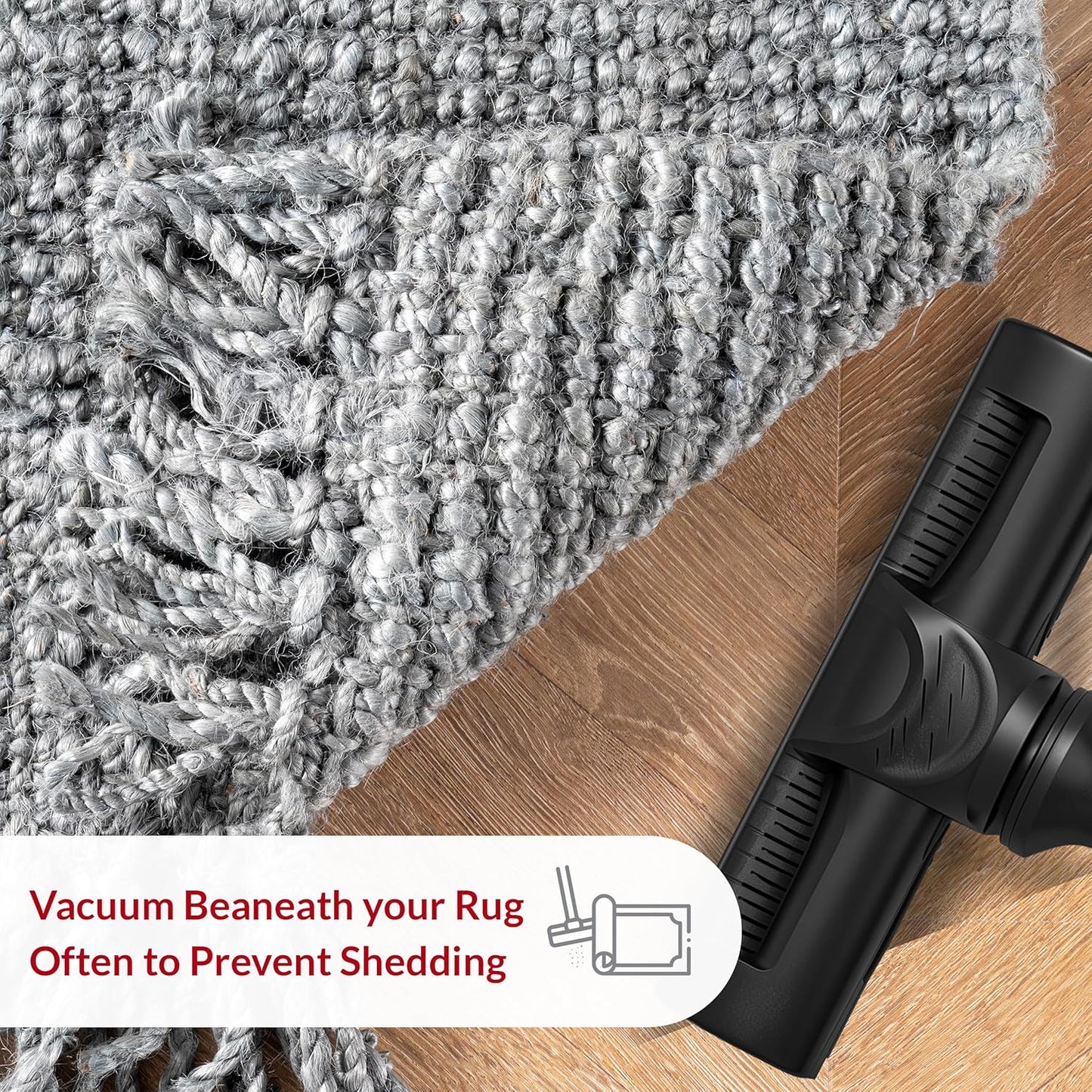 Daniela Grey, 6' X 9', Handmade, Jute, Tassel, Soft and Textured, High Traffic, Stain Resistant, Easy Clean, Durable Area Rug for Bedroom, Living Room, Dining Space, Foyer, Entryway