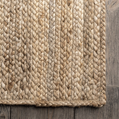 Rigo Hand Woven Farmhouse Jute Runner Rug, 2' 6" X 8', Natural