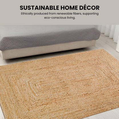 Braided Jute Area Rug, Natural, 4X6 Ft