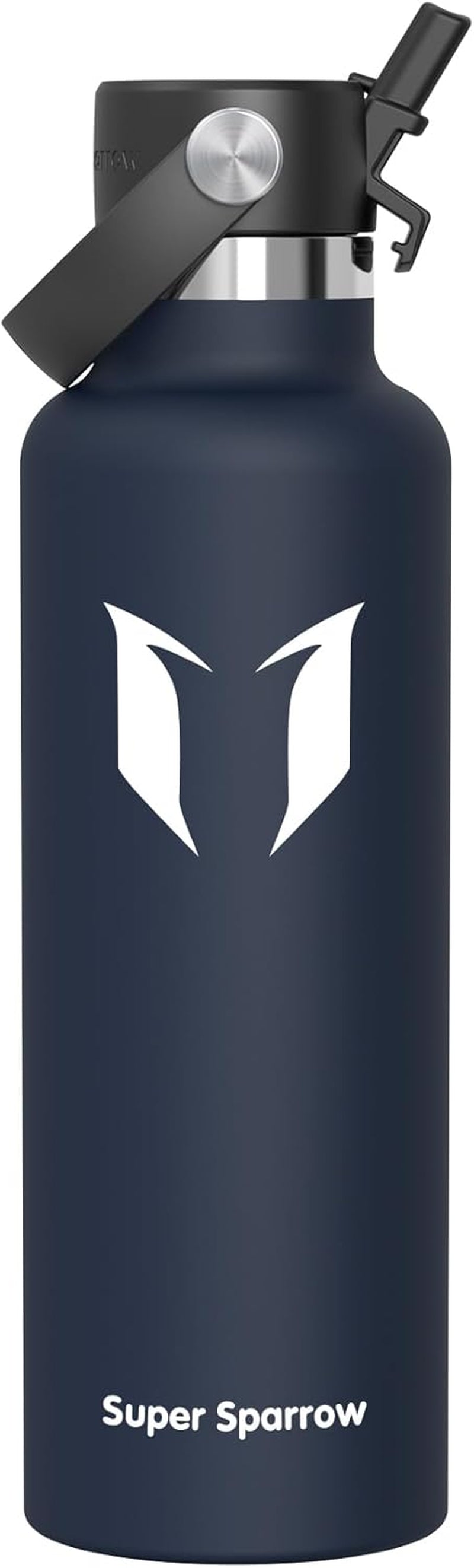Insulated Water Bottle - 17 Oz / 25 Oz / 32 Oz - Standard Mouth Flipflow Flask - BPA Free, Leak Proof Drink Bottle- Ergonomic Straw Water Bottles for Work, Gym, Travel, Sports