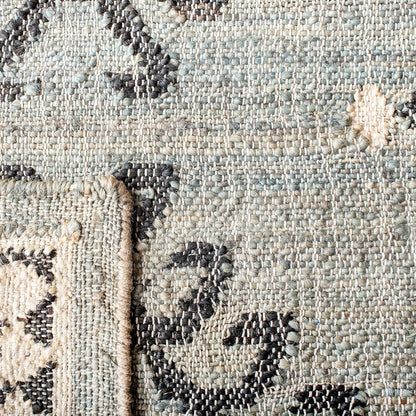 SAFAVIEH Area Rug 8X10 - Kilim Collection - Large - Blue & Black, Flat Weave Jute Design, Ideal for Living Room, Bedroom, Office, Dining Space (KLM762M)