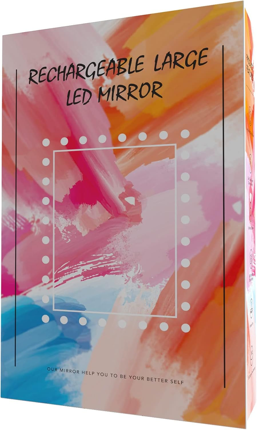 Large Lighted Vanity Makeup Mirror, 14.56 in X 8.97 In, 88 LED, 360 Rotation Touch Screen, 10X Magnification Tabletop Cosmetic Make up Mirror, Rose Gold