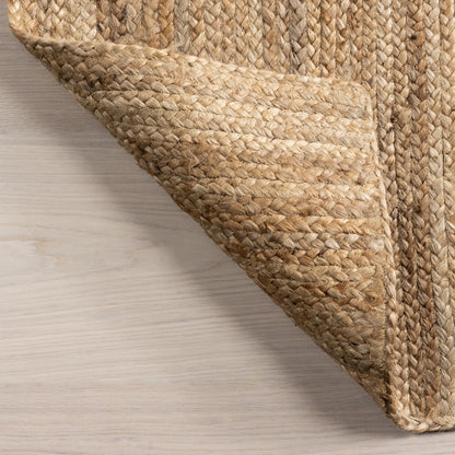 Rigo Hand Woven Farmhouse Jute Area Rug, Oval 6' X 9', Natural