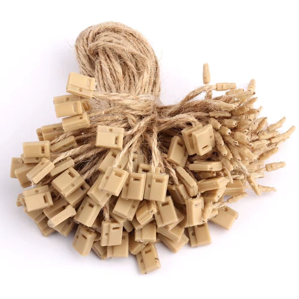 1000 Pieces/Lot Jute Hemp Hang Tag String 20Cm Jute Hangtag String Cord for Clothing Tag Hanging Cord Jute String Tag Seal