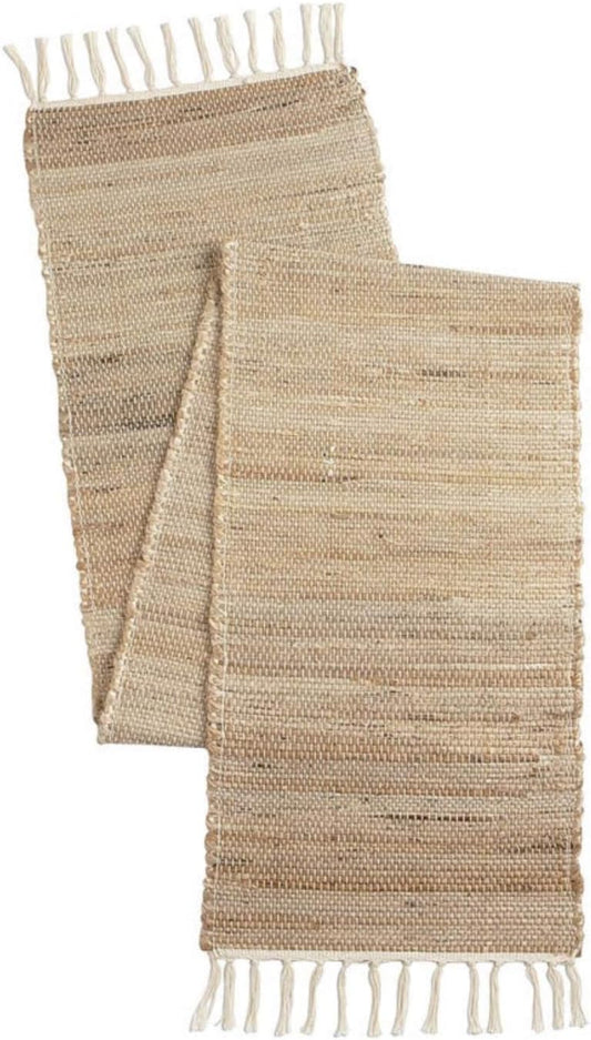 Table Runner 13'' X 72'' Eco-Friendly Hand-Made Vintage Jute Mats for Parties, Dining Table, Wedding, Boho Table Runner, Perfect for Decor - Natural Jute