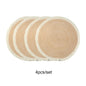 4Pcs/Set Hot Selling Fringe Eco-Friendly Household Non-Slip Morden Style Table Woven Placemats Polyester round Mat