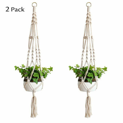 2 Pack Plant Hanger Flower Pot Plant Holder Large 4 Legs Macrame Jute 41 Inch US