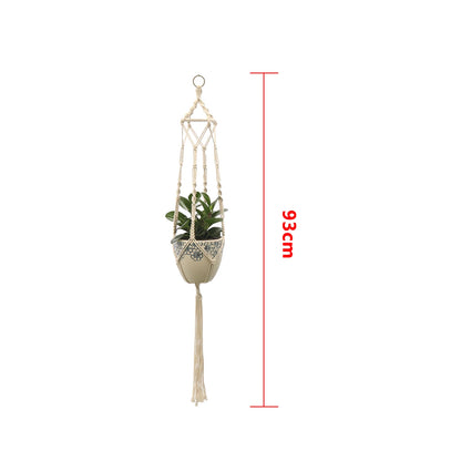 Hanging Plant Handmade Macrame Plant Hanger Flower Pot Planter Hanger Wall Decor Courtyard Garden Hanging Planter Hanging Basket