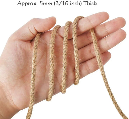 100% Natural Jute Rope Hemp Rope Cord String Twine Burlap Jute Twine for DIY Crafts Gardening Hammock Home Decor 1-14Mm