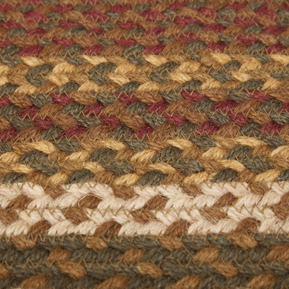 Tea Cabin Rustic Jute Green Striped Accent Rug Rectangle W/Floor Pad 20"X30"