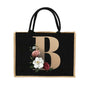 Jute Handbag Shoulder Bag Gold Letters Sacks Jute Imitation Bags Women Shopping Pouch Designer Laminated Bags Dark
