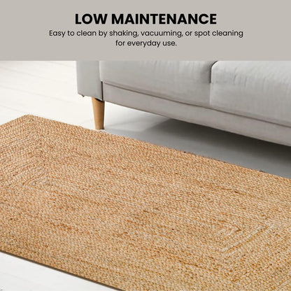 Braided Jute Area Rug, Natural, 4X6 Ft