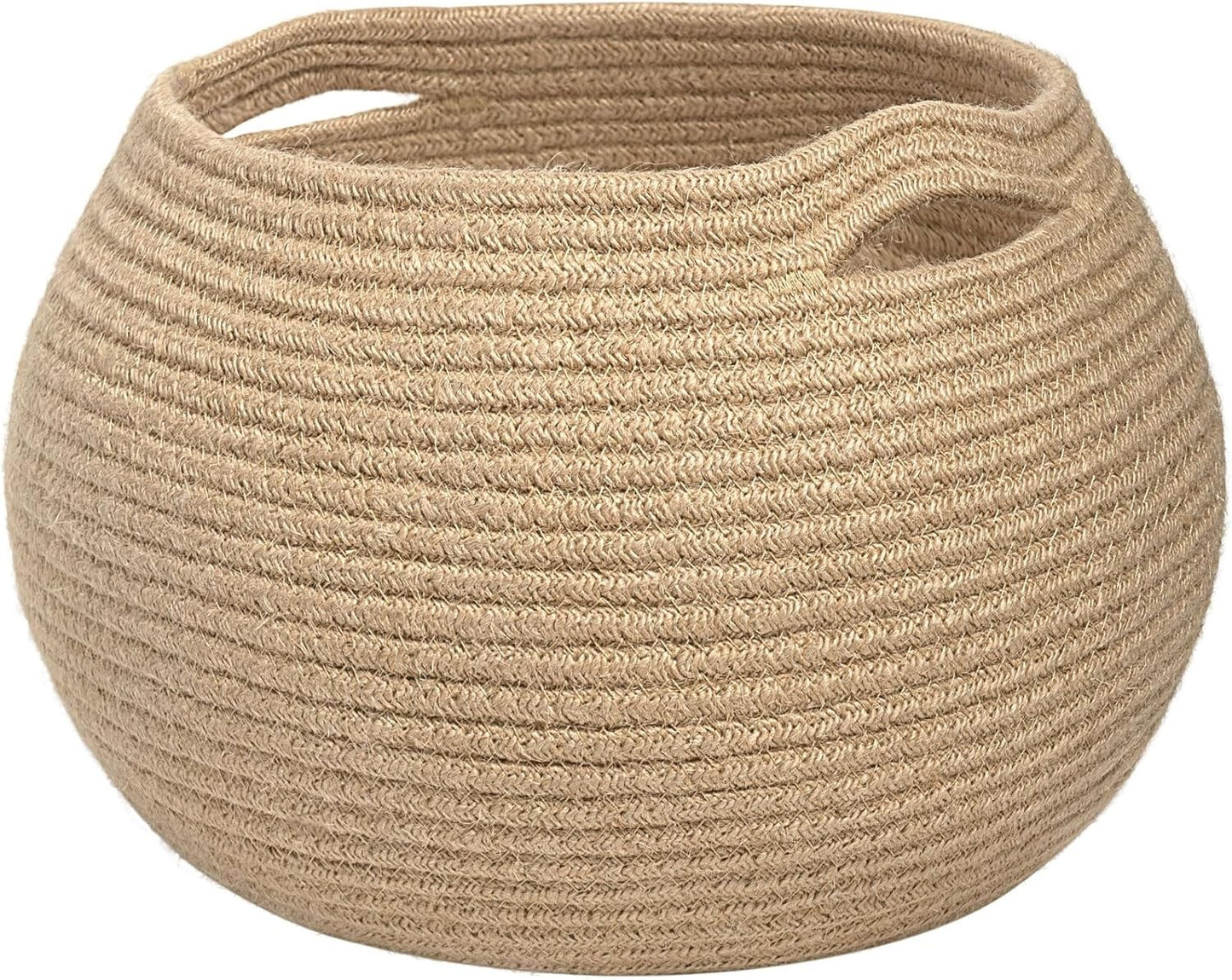Goodpick Wicker Storage Basket for Living Room, Small round Woven Basket for Toy