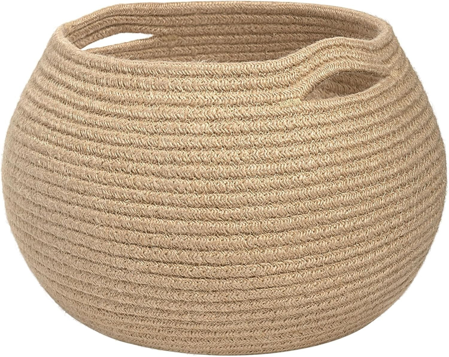 Goodpick Wicker Storage Basket for Living Room, Small round Woven Basket for Toy