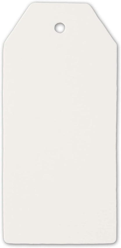 100 Hang Tags with Jute Twines 100Ft (White, 3 3/4" X 1 3/4")
