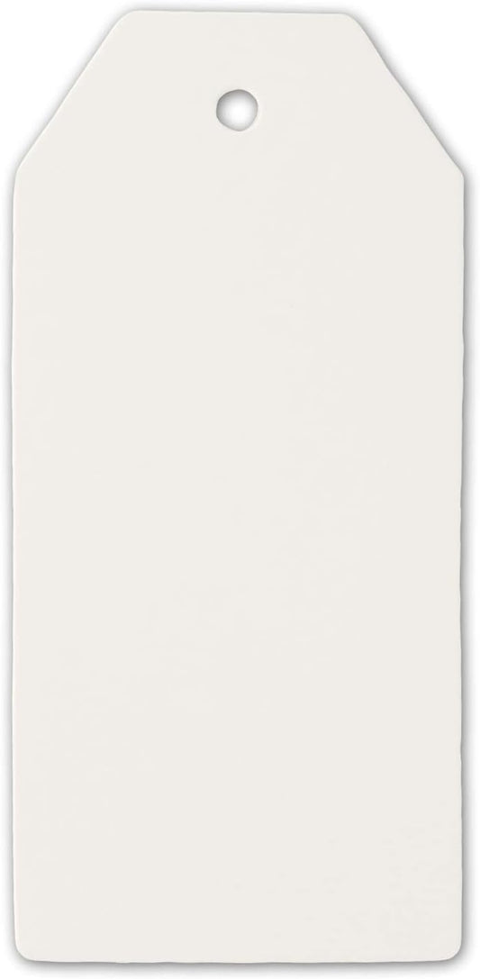 100 Hang Tags with Jute Twines 100Ft (White, 3 3/4" X 1 3/4")