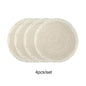 4Pcs/Set Hot Selling Fringe Eco-Friendly Household Non-Slip Morden Style Table Woven Placemats Polyester round Mat