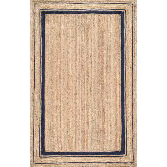 Rikki Braided Border Jute Navy 4 Ft. X 6 Ft. Area Rug
