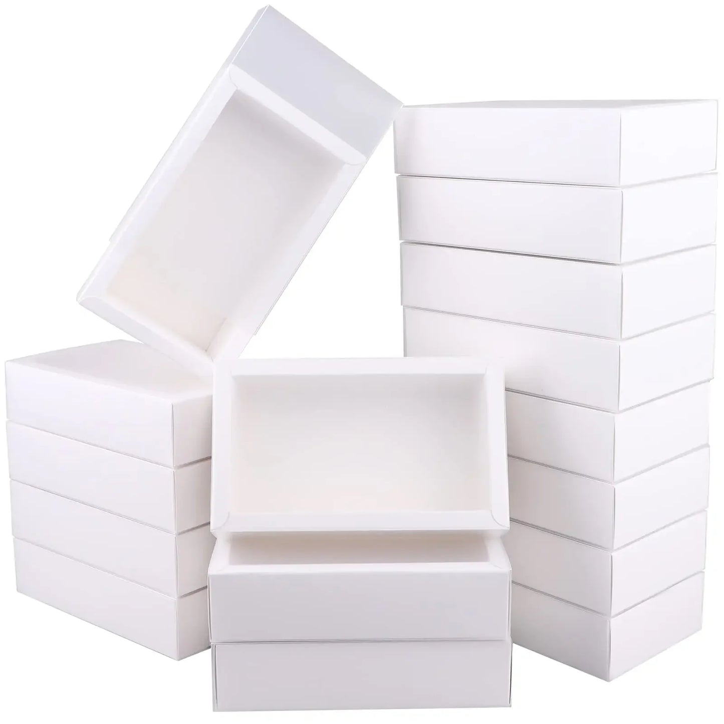 20Pcs Kraft Paper Gift Box Wedding Party Cookie Candy Boxes with Clear PVC Window Soap Jewelry Display Drawer Packaging Boxes