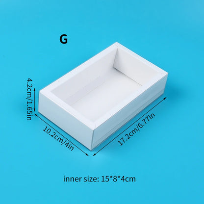 10Pcs Pull-Out Gift Boxes Drawer Kraft Paper Boxes with Clear Window Gift Jewelry Packaging Business Wedding Birthday Party