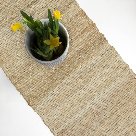 Table Runner 13'' X 72'' Eco-Friendly Hand-Made Vintage Jute Mats for Parties, Dining Table, Wedding, Boho Table Runner, Perfect for Decor - Natural Jute