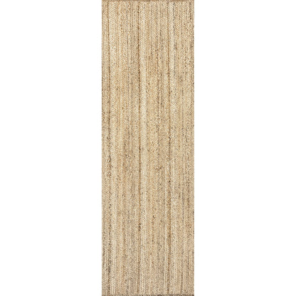 Rigo Hand Woven Farmhouse Jute Runner Rug, 2' 6" X 8', Natural