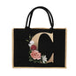 Jute Handbag Shoulder Bag Gold Letters Sacks Jute Imitation Bags Women Shopping Pouch Designer Laminated Bags Dark