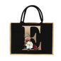 Jute Handbag Shoulder Bag Gold Letters Sacks Jute Imitation Bags Women Shopping Pouch Designer Laminated Bags Dark