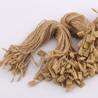 1000 Pieces/Lot Jute Hemp Hang Tag String 20Cm Jute Hangtag String Cord for Clothing Tag Hanging Cord Jute String Tag Seal