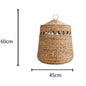 Nordic Gourd Grass Storage Basket Handwoven Toy Basket Bathroom Lidded Laundry Basket Kids Room Storage Box