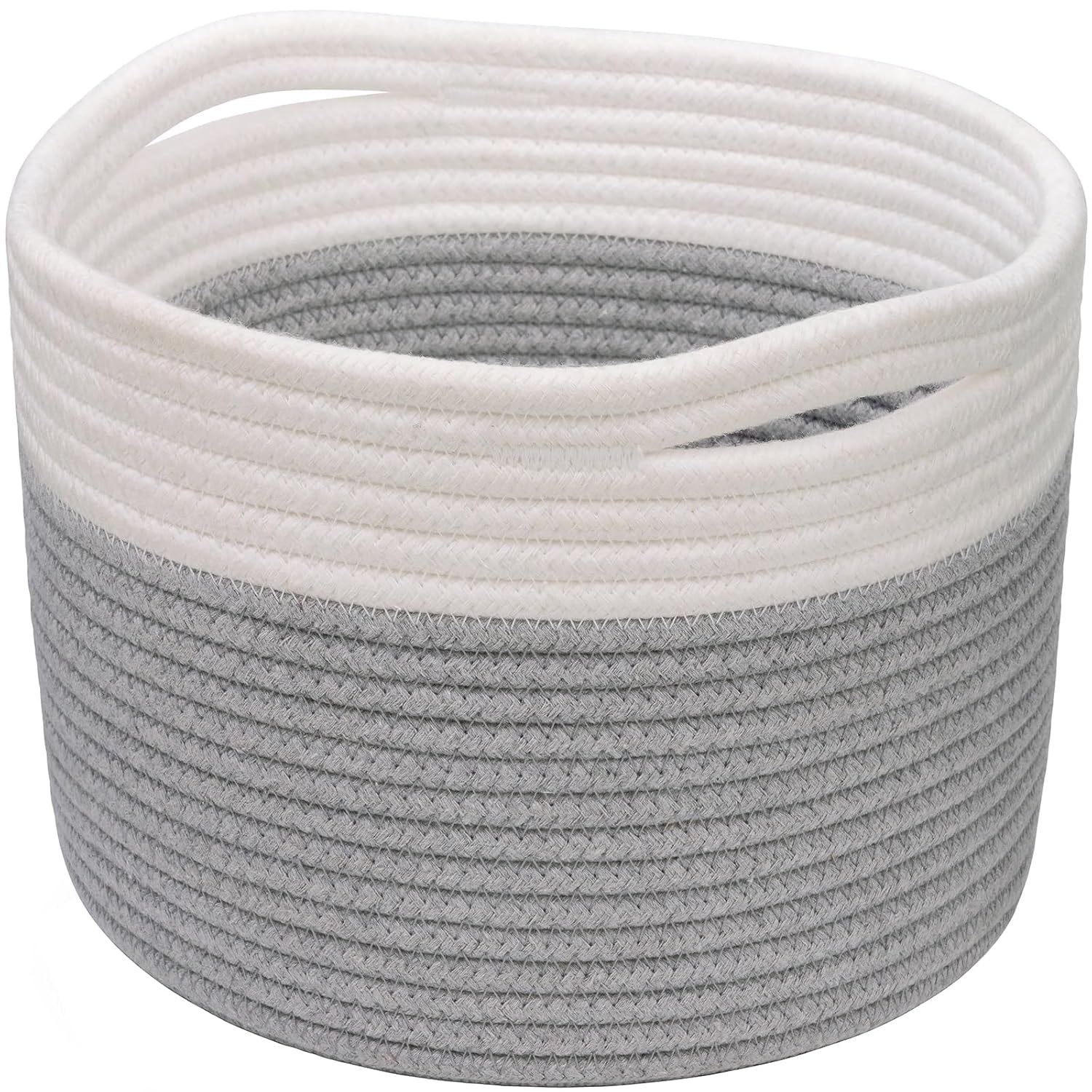 Small Storage Basket - Cute Cotton Rope Basket - Closet Storage Bins - Cute Basket for Remote - Storage Organizer for Toy Storage Bin- 9.4" X 9.4" X 7.1"