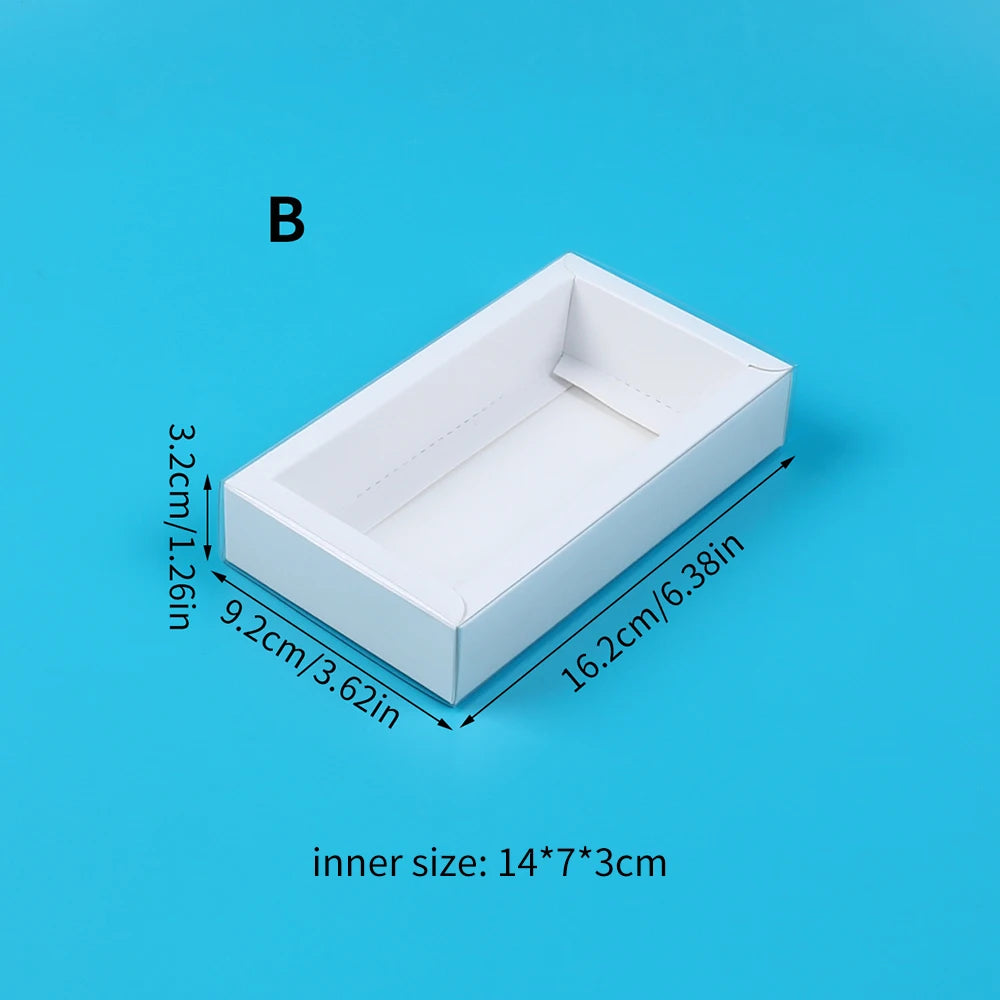 10Pcs Pull-Out Gift Boxes Drawer Kraft Paper Boxes with Clear Window Gift Jewelry Packaging Business Wedding Birthday Party