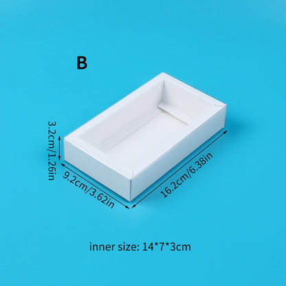 10Pcs Pull-Out Gift Boxes Drawer Kraft Paper Boxes with Clear Window Gift Jewelry Packaging Business Wedding Birthday Party