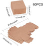 24 Pcs Rectangle Jewelry Box, 3.1X2X1" Tan Cardboard Jewelry Boxes Kraft Paper Gift Packaging Boxes Christmas Gift Paper
