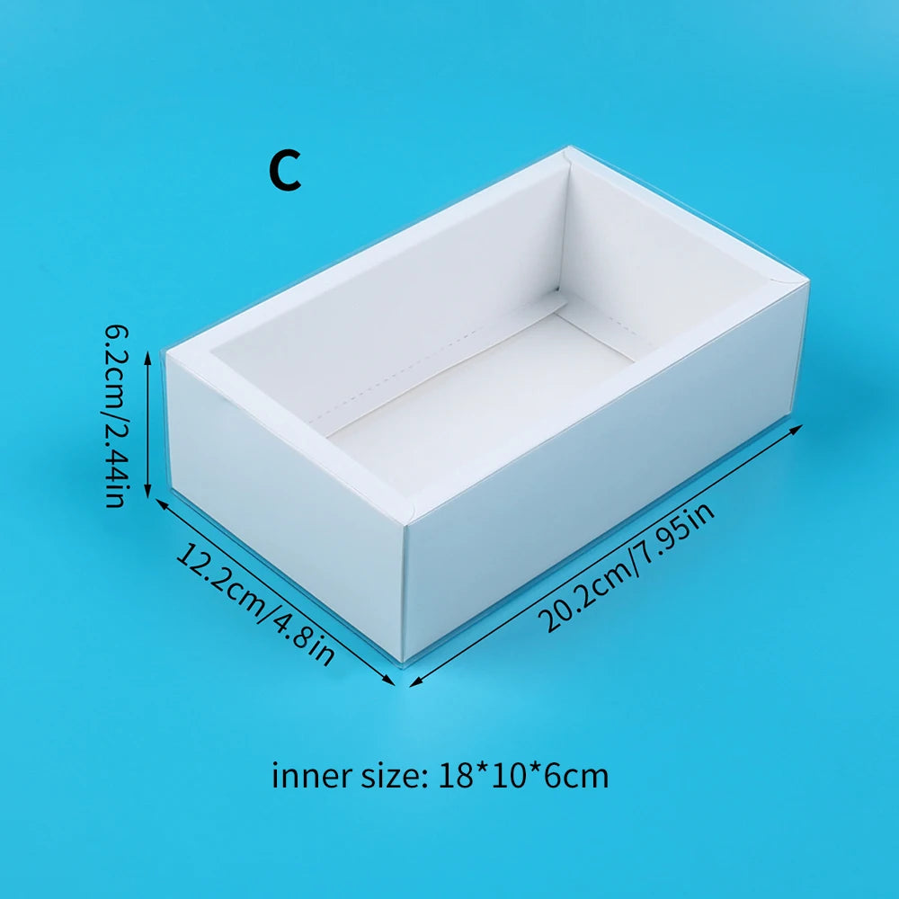 10Pcs Pull-Out Gift Boxes Drawer Kraft Paper Boxes with Clear Window Gift Jewelry Packaging Business Wedding Birthday Party