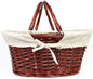 Wicker Gift Baskets Empty Oval Willow Woven Picnic Basket Easter Candy Basket Wine Basket with Handle Egg Gathering Wedding Basket (Brown)