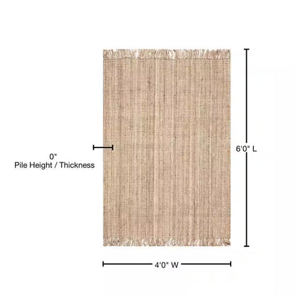 Natura Chunky Loop Jute Tan 4 Ft. X 6 Ft. Area Rug