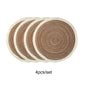 4Pcs/Set Hot Selling Fringe Eco-Friendly Household Non-Slip Morden Style Table Woven Placemats Polyester round Mat
